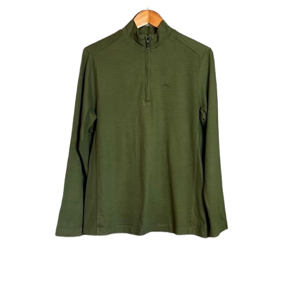 Tommy Bahama green 1/4 zip sweater
